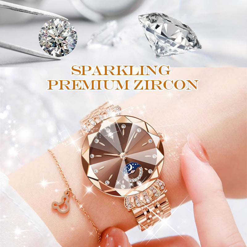 Fashionable Diamond Moon Star Women's Watch