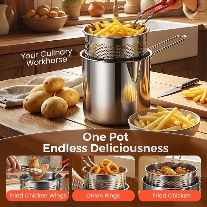 304 Stainless Steel Multifunctional Fryer Pot