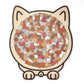 135-Piece Morandi-Colored Cat Shaped Wooden Jigsaw Puzzle