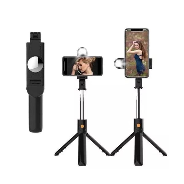 6-in-1 Wireless Bluetooth Selfie Stick with Tripod and LED Fill Light