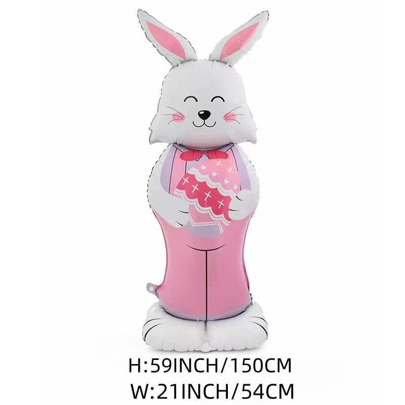 Giant 3D Standing Bunny Balloon Self-Supporting Easter Decoration