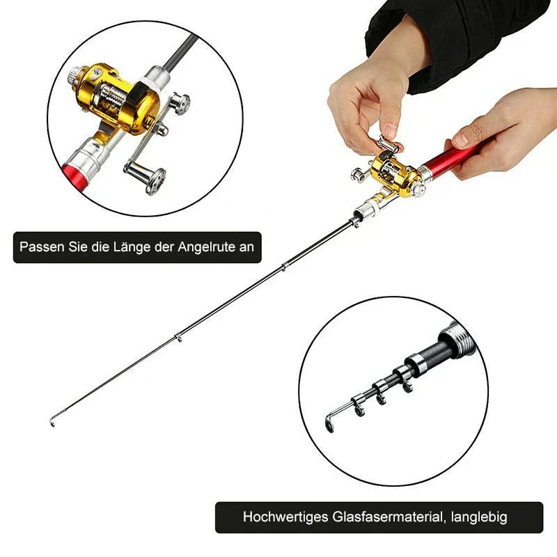 Compact Pocket Telescopic Fishing Rod and Reel Set