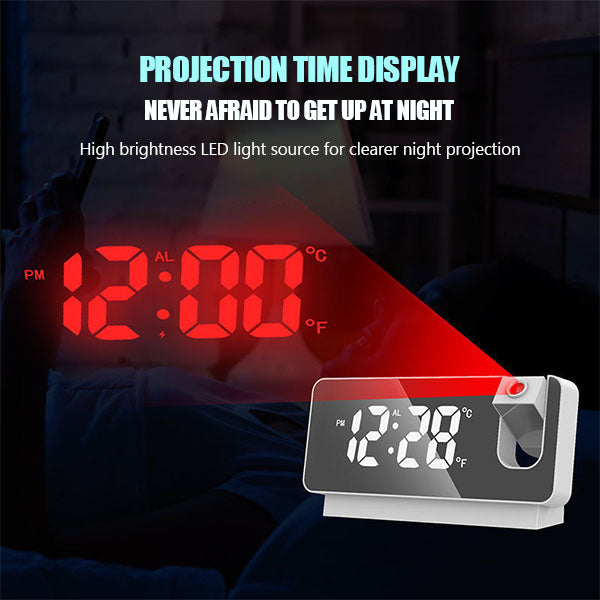 Smart Digital Projection Alarm Clock with 7-Inch LED Display