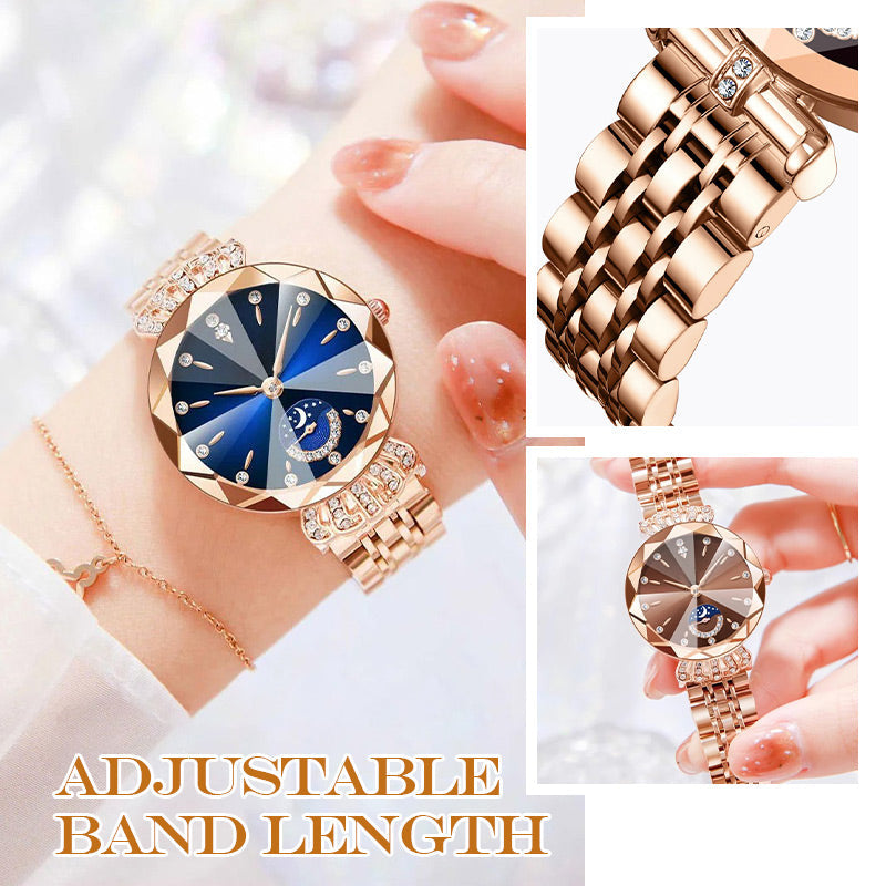 Fashionable Diamond Moon Star Women's Watch