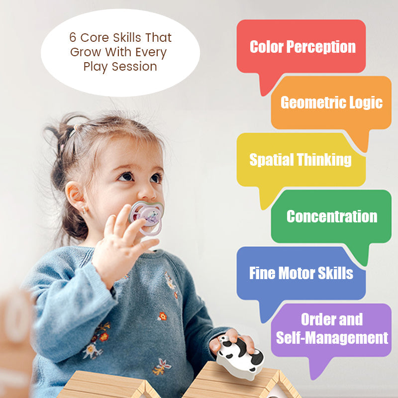 Wooden Magnetic Pattern Block Puzzle Set