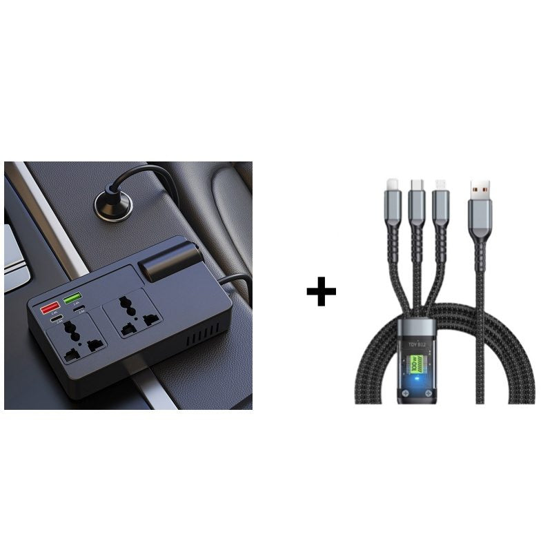200W Portable Car Inverter 12V/24V to 220V with Digital Display