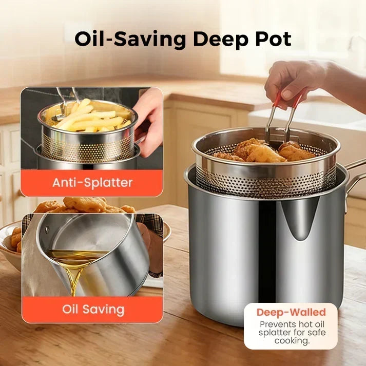 304 Stainless Steel Multifunctional Fryer Pot