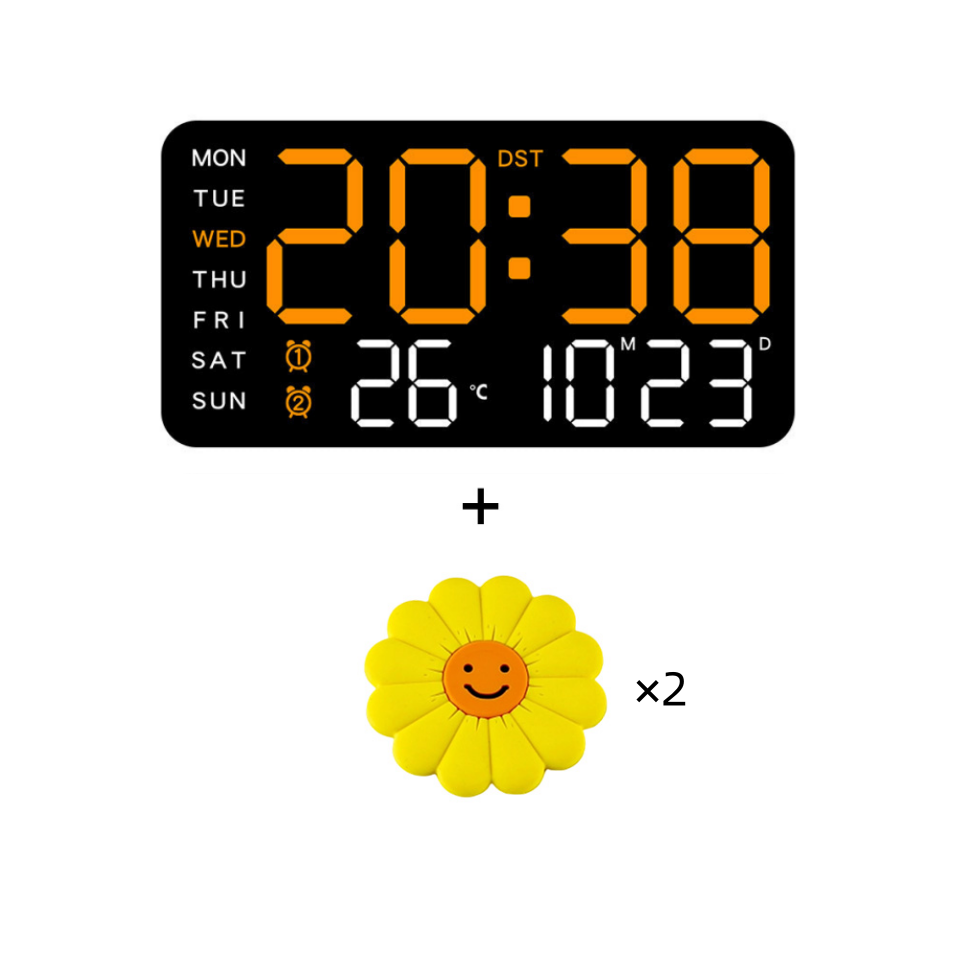 Multifunctional LED Digital Wall Clock with Temperature Display