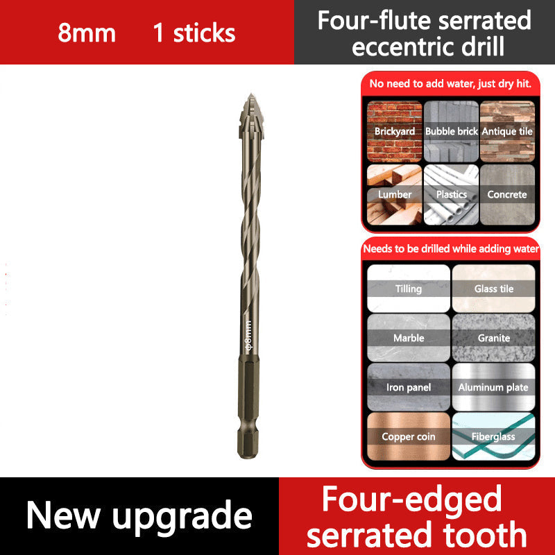 4-Flute Serrated Eccentric Drill Bit Set