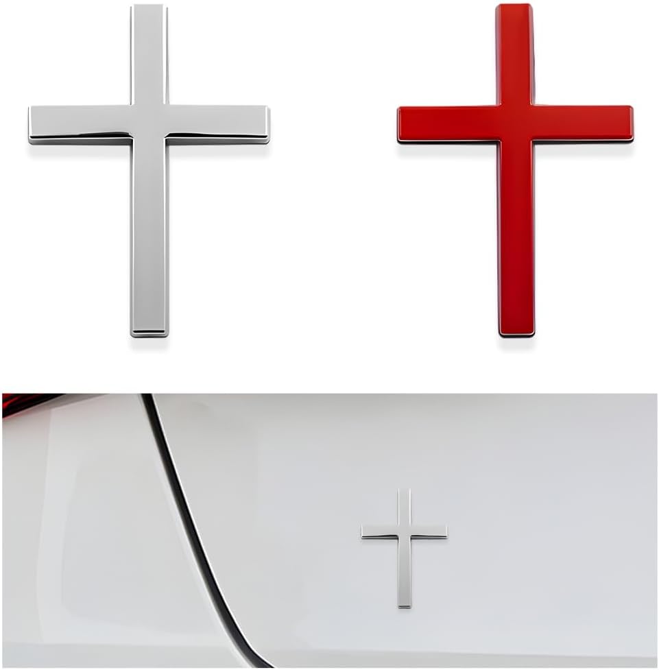 3D Metal Jesus Christ Cross Car Badge Sticker