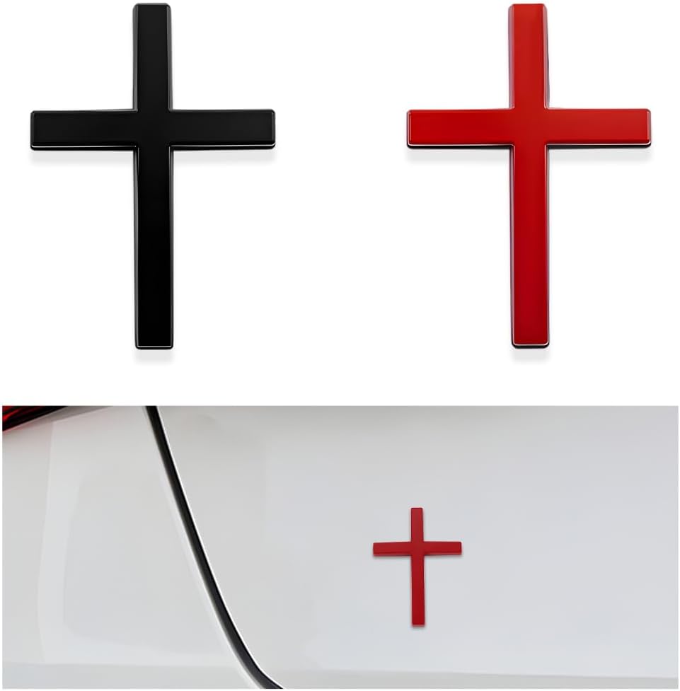 3D Metal Jesus Christ Cross Car Badge Sticker