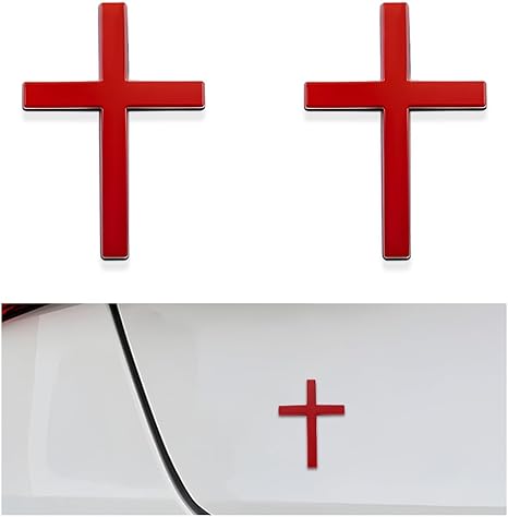 3D Metal Jesus Christ Cross Car Badge Sticker