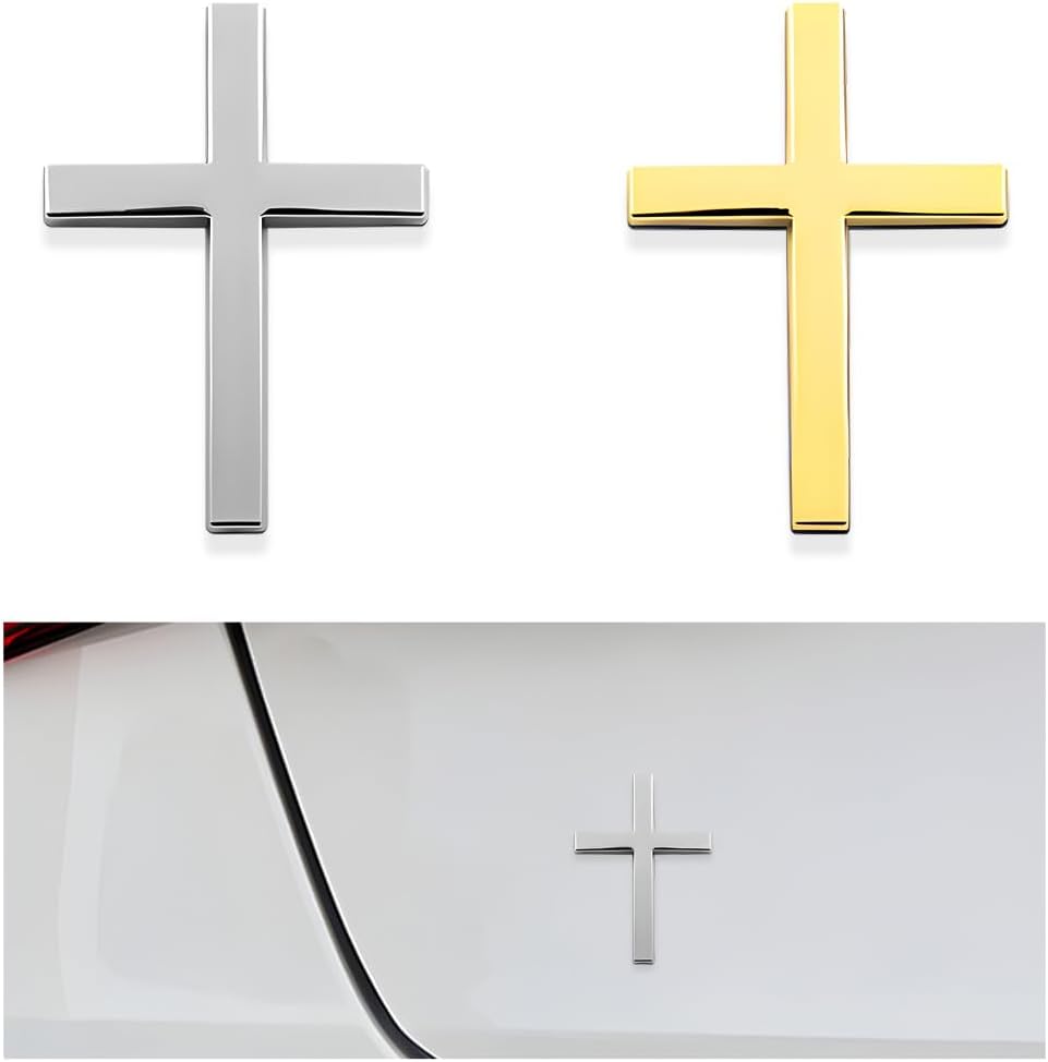 3D Metal Jesus Christ Cross Car Badge Sticker