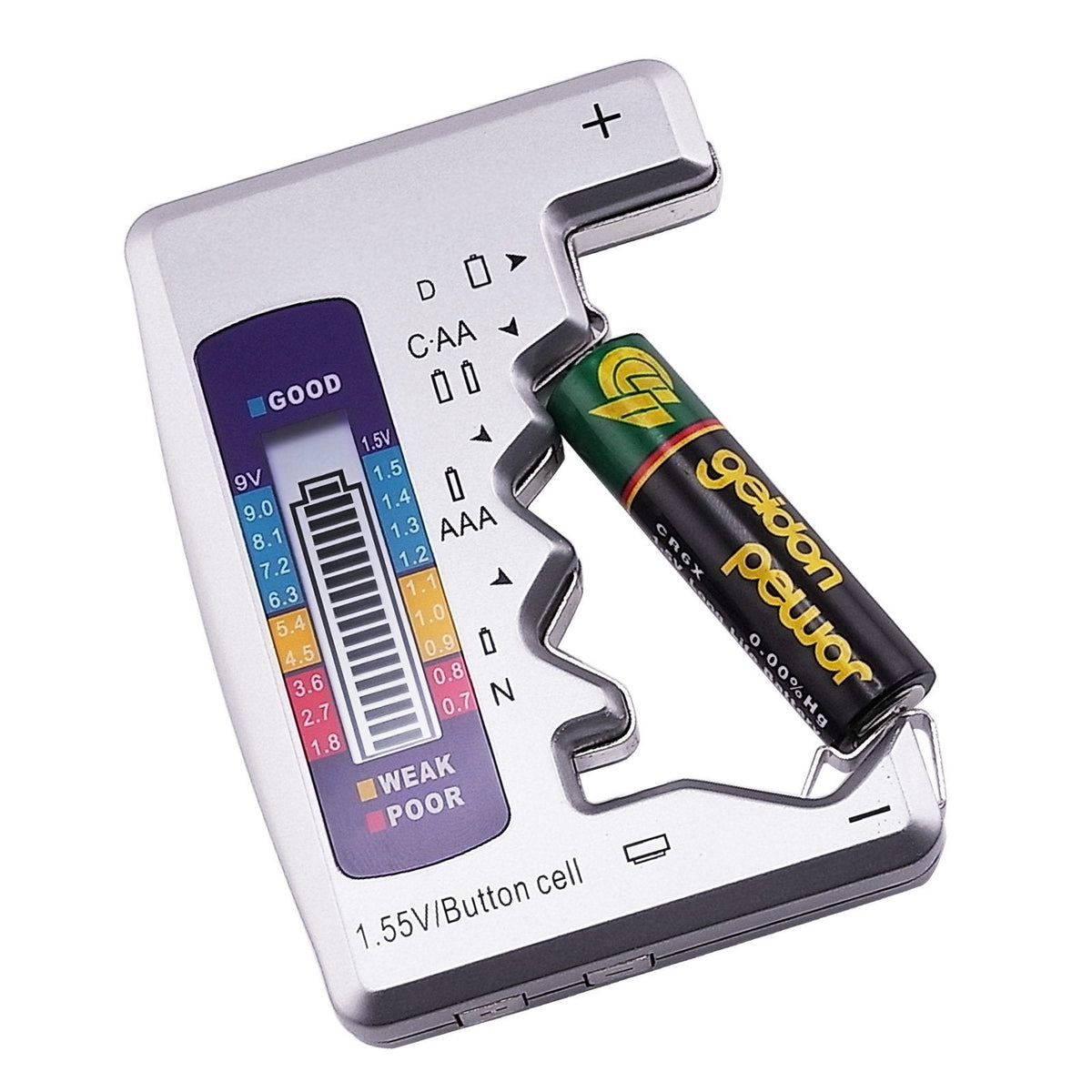 Battery Tester for C AA AAA D N 9V and Button Cells