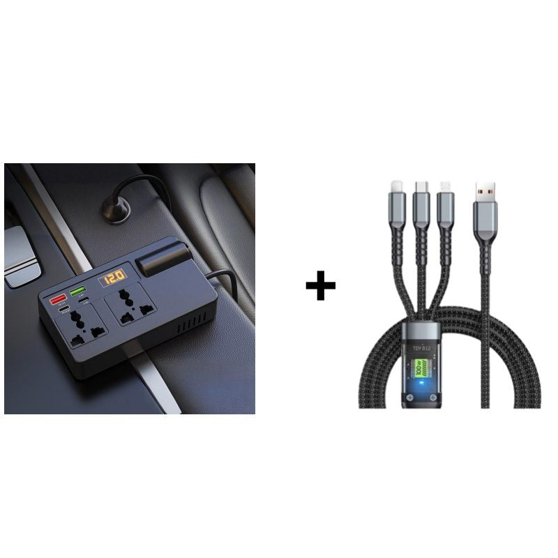 200W Portable Car Inverter 12V/24V to 220V with Digital Display