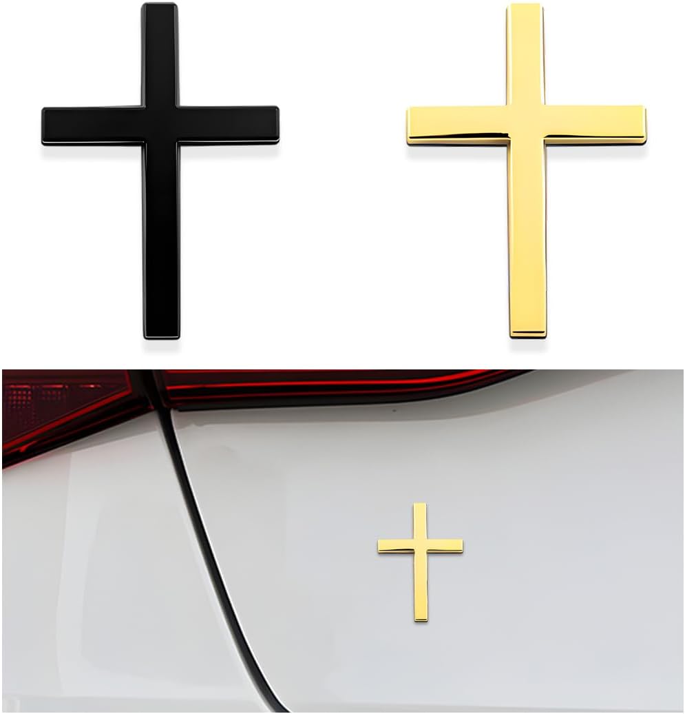3D Metal Jesus Christ Cross Car Badge Sticker