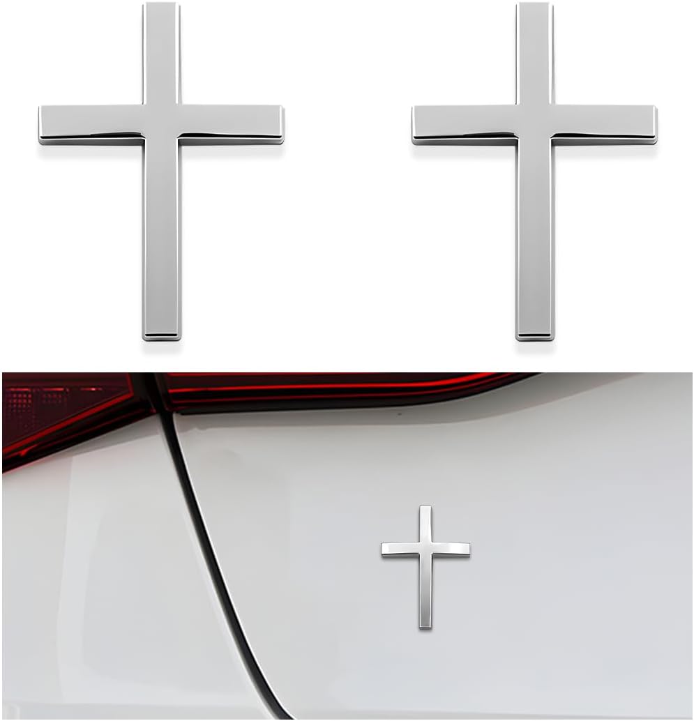 3D Metal Jesus Christ Cross Car Badge Sticker