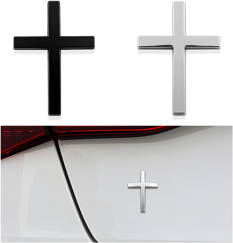 3D Metal Jesus Christ Cross Car Badge Sticker