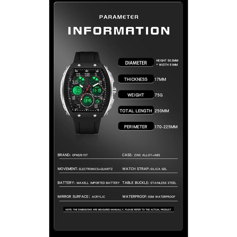 Men's Sporty Luminous Digital Automatic Watch