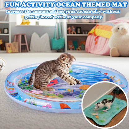 Pet Water Sensory Play Mat with Floating Fish
