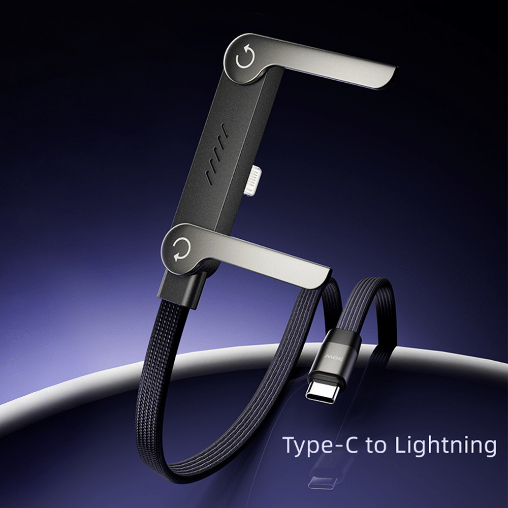 2-in-1 240W Fast Charging Cable with Foldable Phone Stand