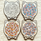 135-Piece Morandi-Colored Cat Shaped Wooden Jigsaw Puzzle