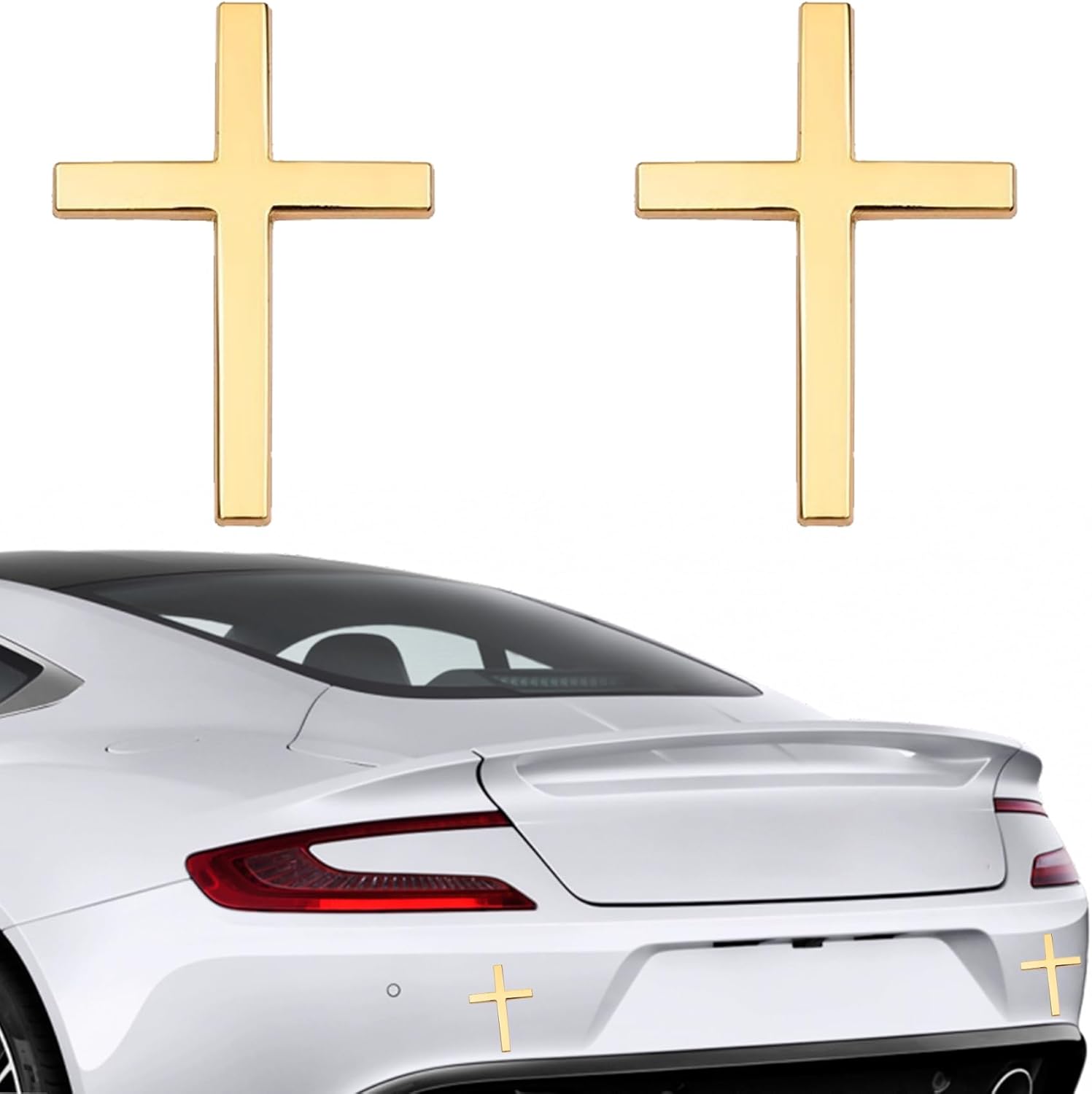 3D Metal Jesus Christ Cross Car Badge Sticker
