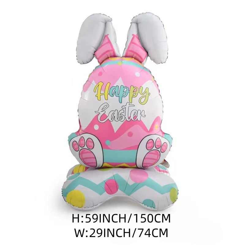 Giant 3D Standing Bunny Balloon Self-Supporting Easter Decoration