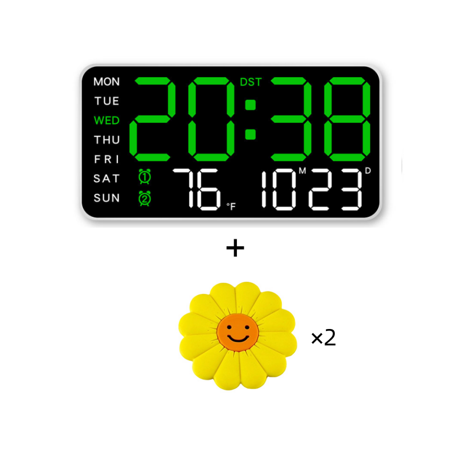 Multifunctional LED Digital Wall Clock with Temperature Display