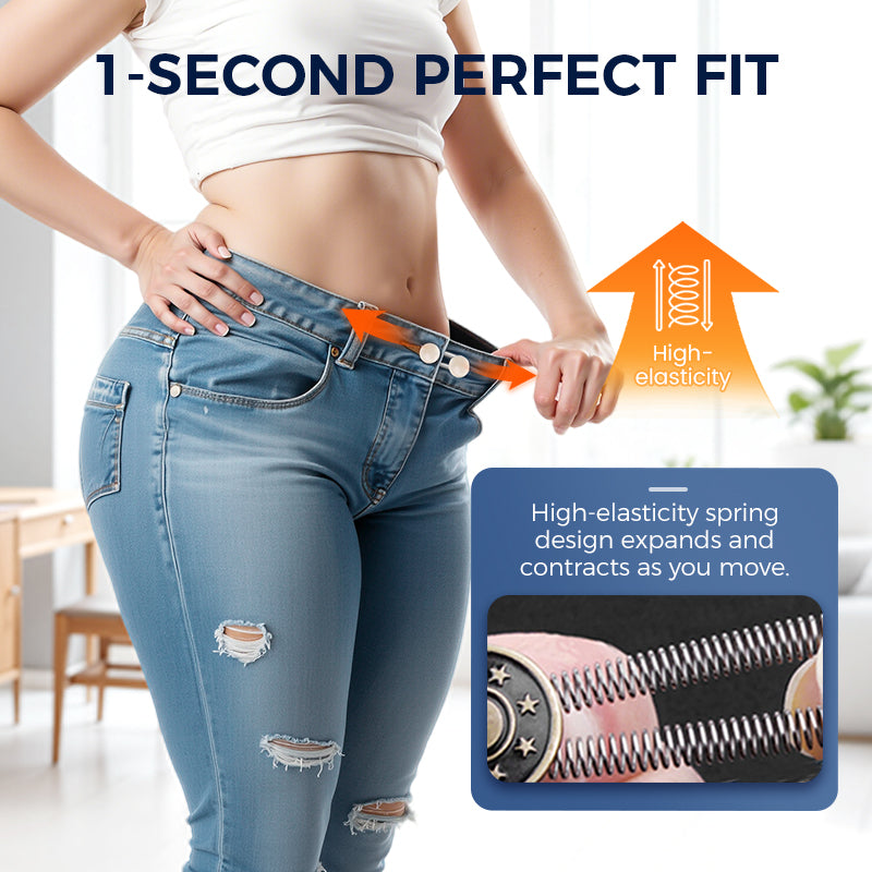 Spring-Loaded Metal Waist Extender Button for Jeans
