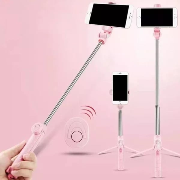 6-in-1 Wireless Bluetooth Selfie Stick with Tripod and LED Fill Light