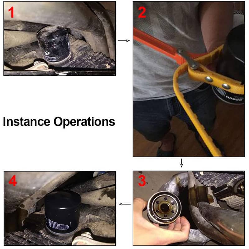 Steel Belt Oil Filter Spanner Wrench for Automobiles and Tractors