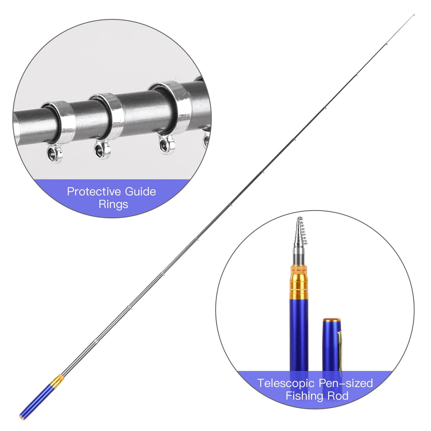 Compact Pocket Telescopic Fishing Rod and Reel Set