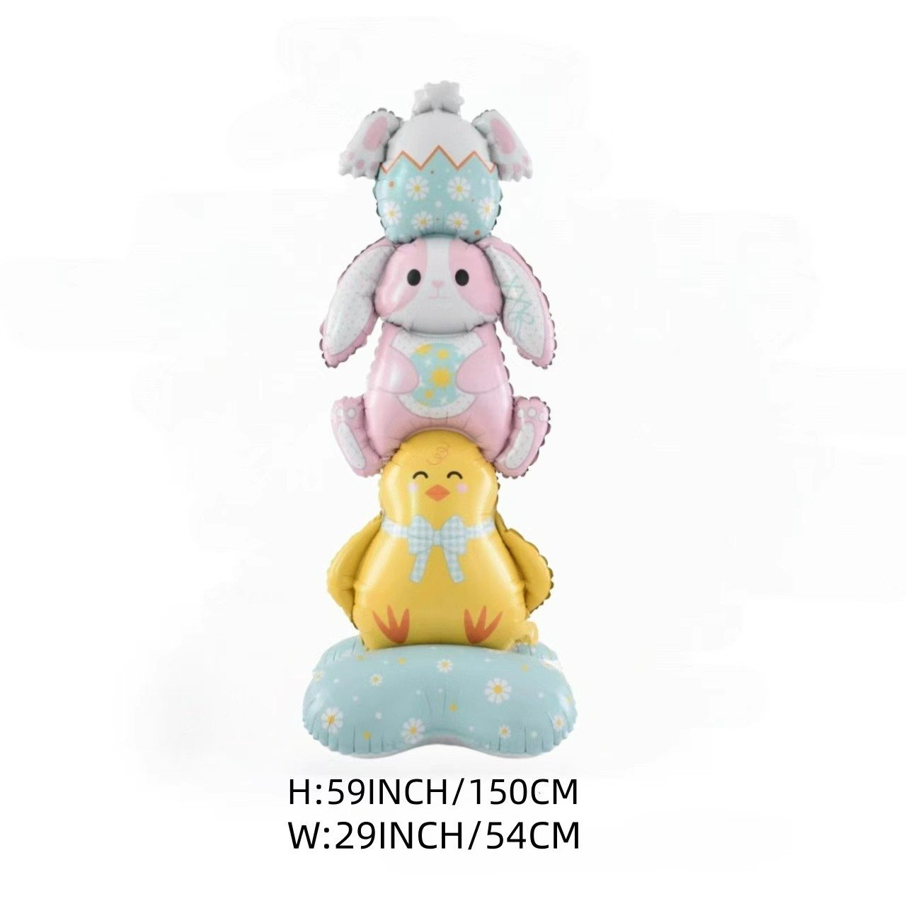 Giant 3D Standing Bunny Balloon Self-Supporting Easter Decoration