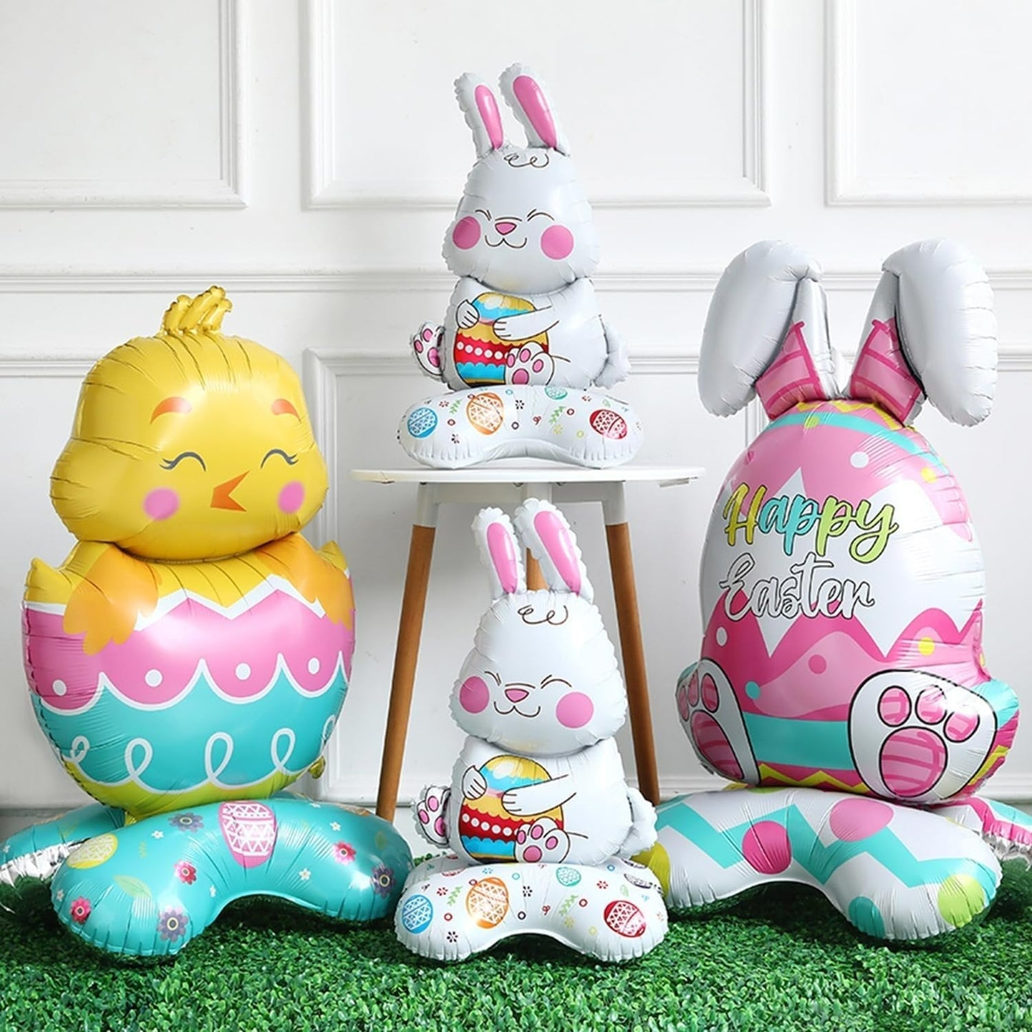 Giant 3D Standing Bunny Balloon Self-Supporting Easter Decoration