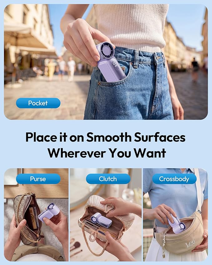 Turbo Handheld Fan with LED Display 6 Speeds 3000mAh Battery