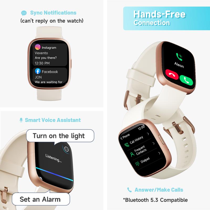 Smart Watch with Call Function 100 Sports Modes IP68 Waterproof Fitness Tracker