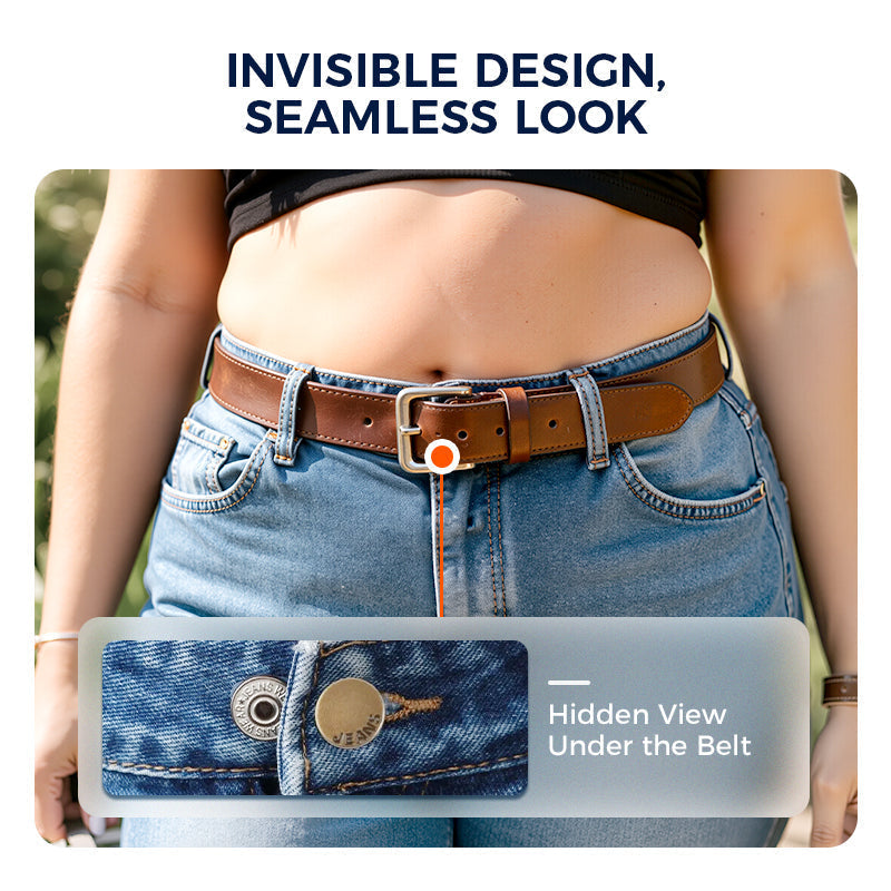 Spring-Loaded Metal Waist Extender Button for Jeans