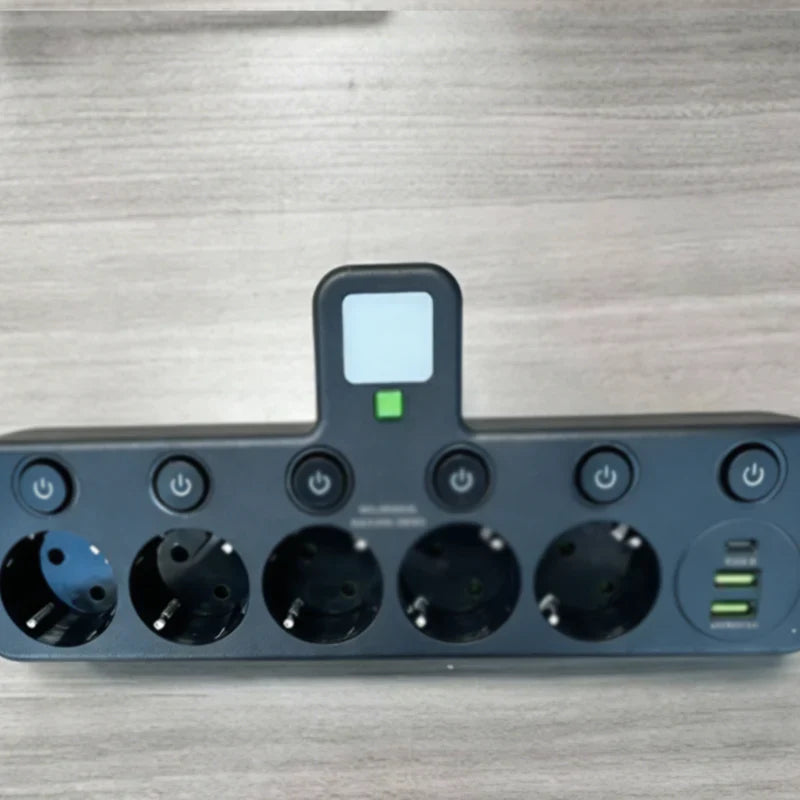 Smart Power Strip with USB Ports and Individual Switches