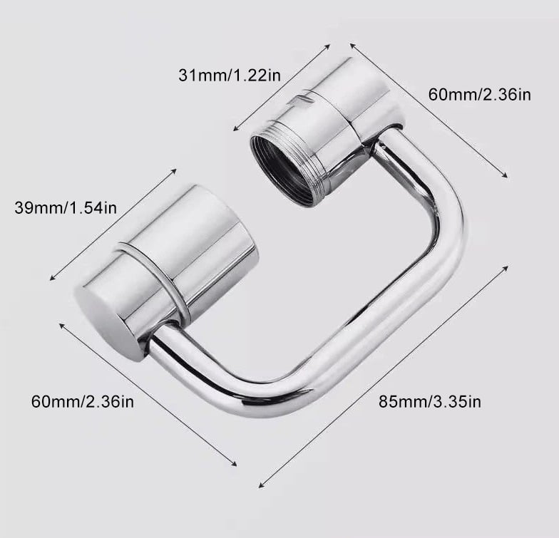 Universal 1440° Rotatable Sink Tap Adaptor Faucet Aerator Extension