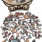 135-Piece Morandi-Colored Cat Shaped Wooden Jigsaw Puzzle