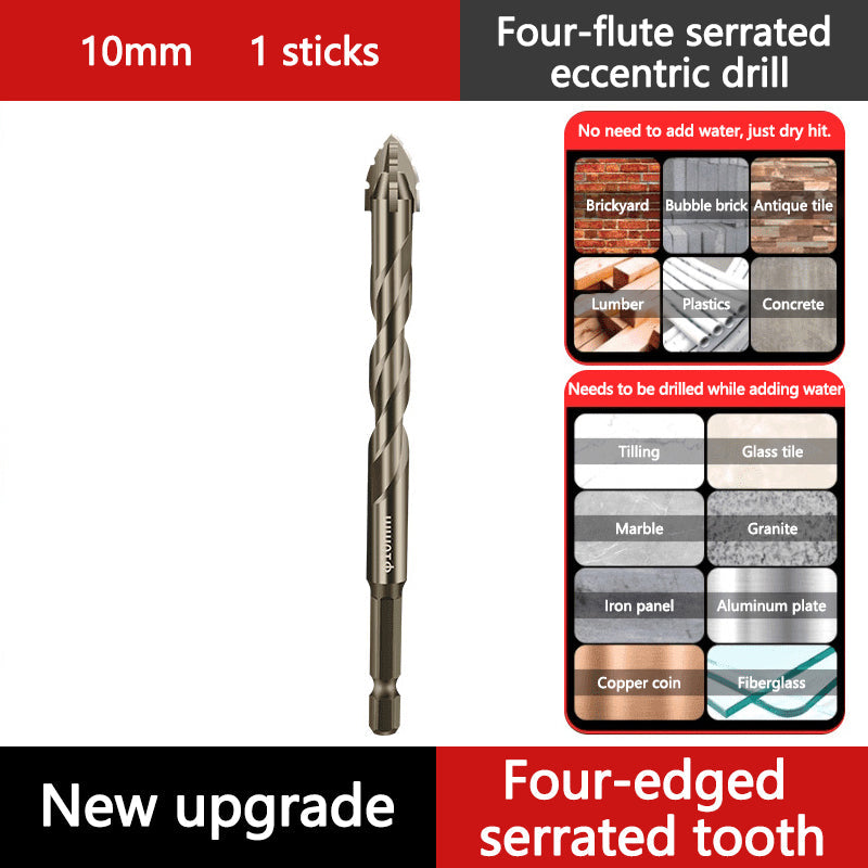 4-Flute Serrated Eccentric Drill Bit Set