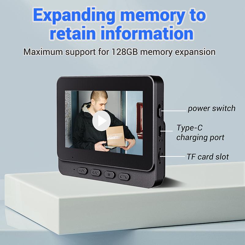 Wireless Doorbell Camera 1080P 170° View 4.3-Inch Screen IPX65 Night Vision