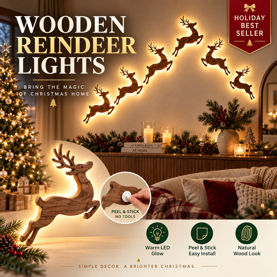 LED Wooden Christmas Wall Decorations