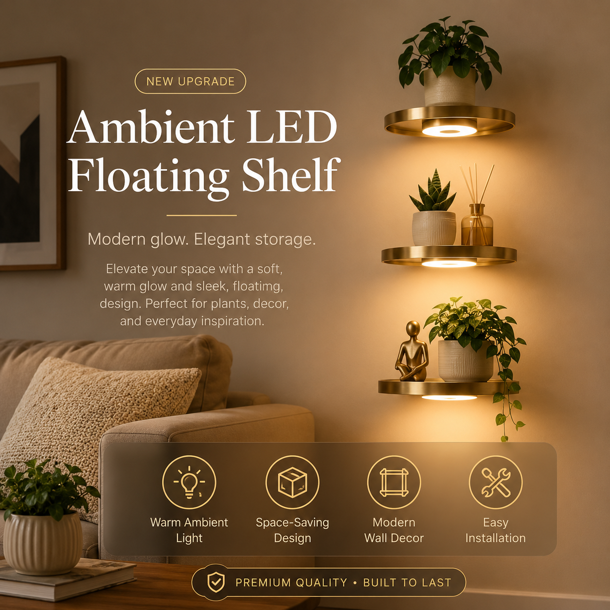 LED Floating Shelf