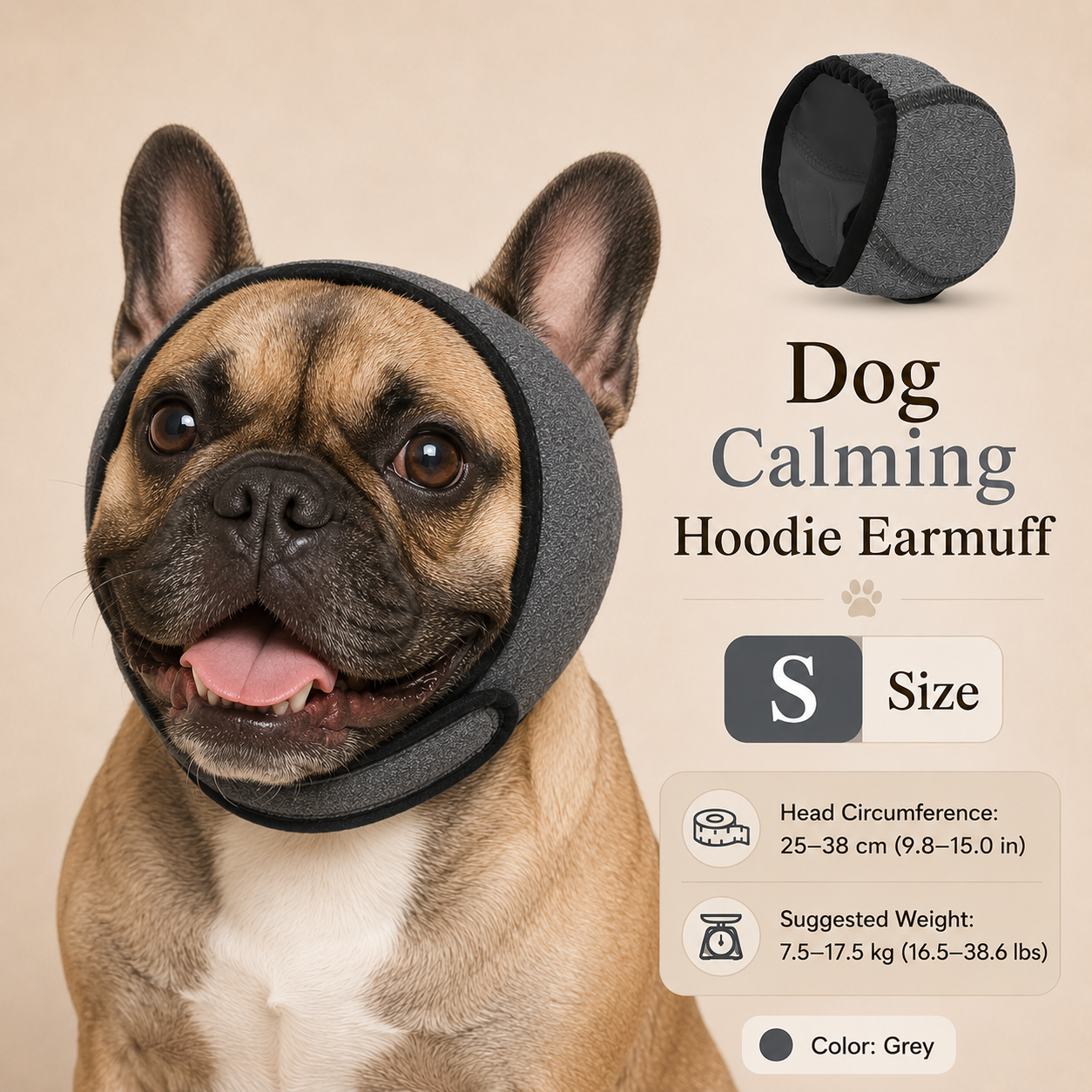 Waterproof Dog Calming Hoodie Neoprene Ear Protection
