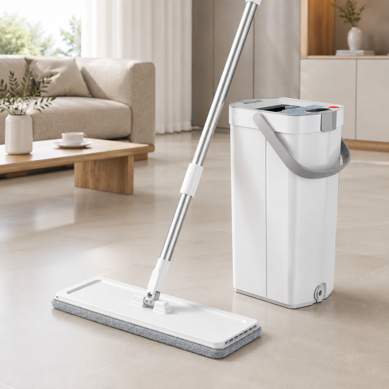 Self-Wringing Flat Mop