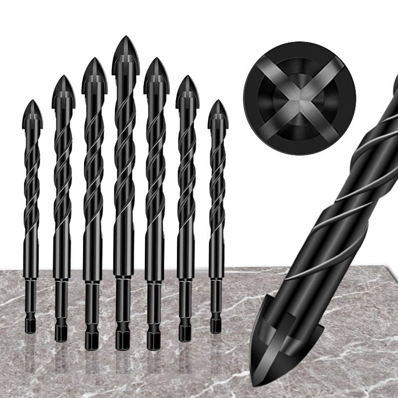 High-Strength Four-Edge Cross Drill Bit 7-Piece Set