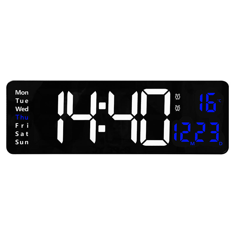 16-Inch Large Digital Clock with Temperature, Date, Auto DST, Night Light, and Auto Brightness Dimmer