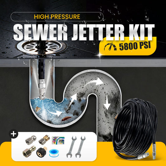400 Bar Sewer Drain Cleaning Kit Rotating Nozzle Reinforced Hose